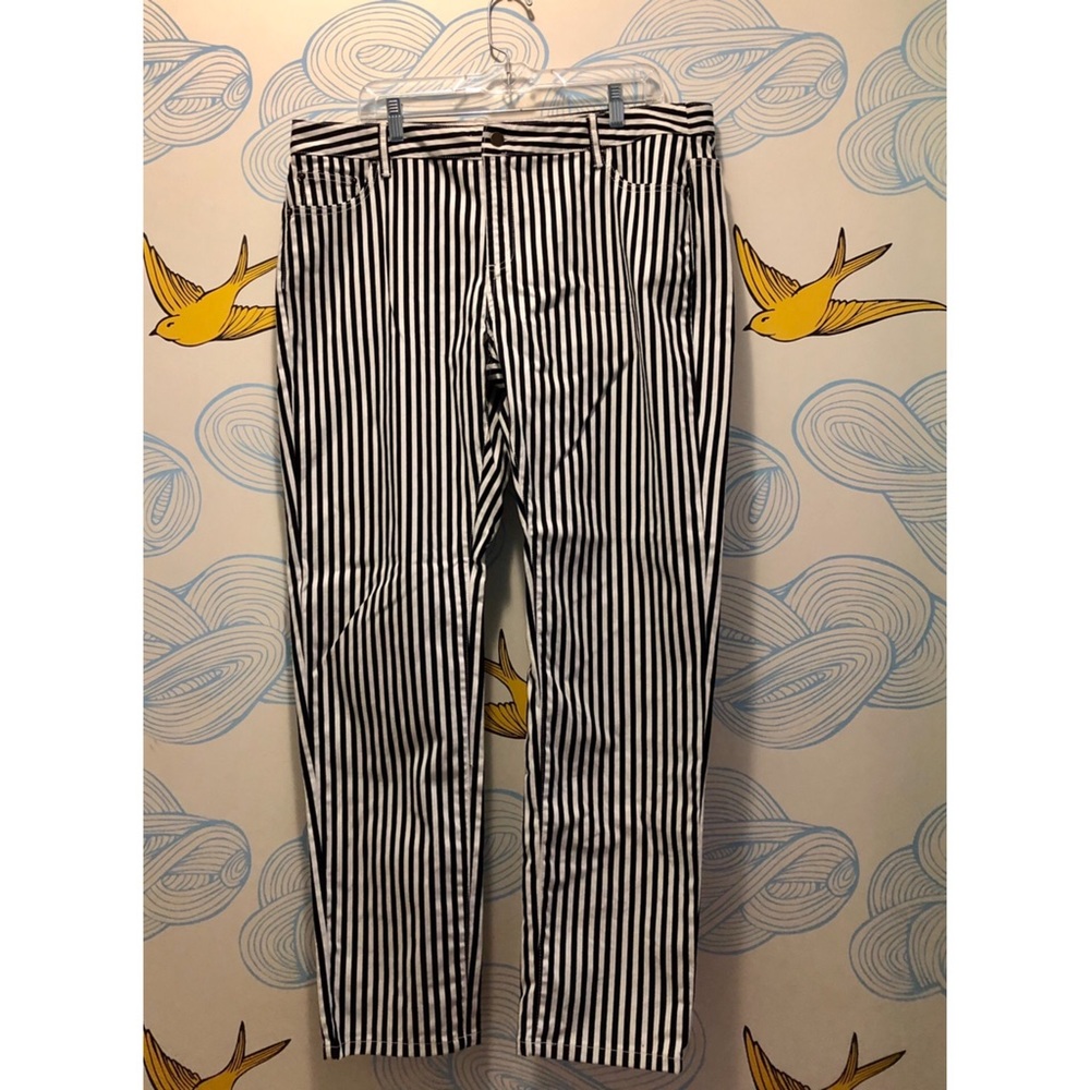 Garnet Hill B/W Striped Jeans